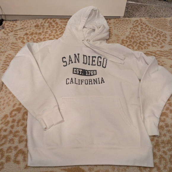 White San Diego California Hoodie - Picture 2 of 5